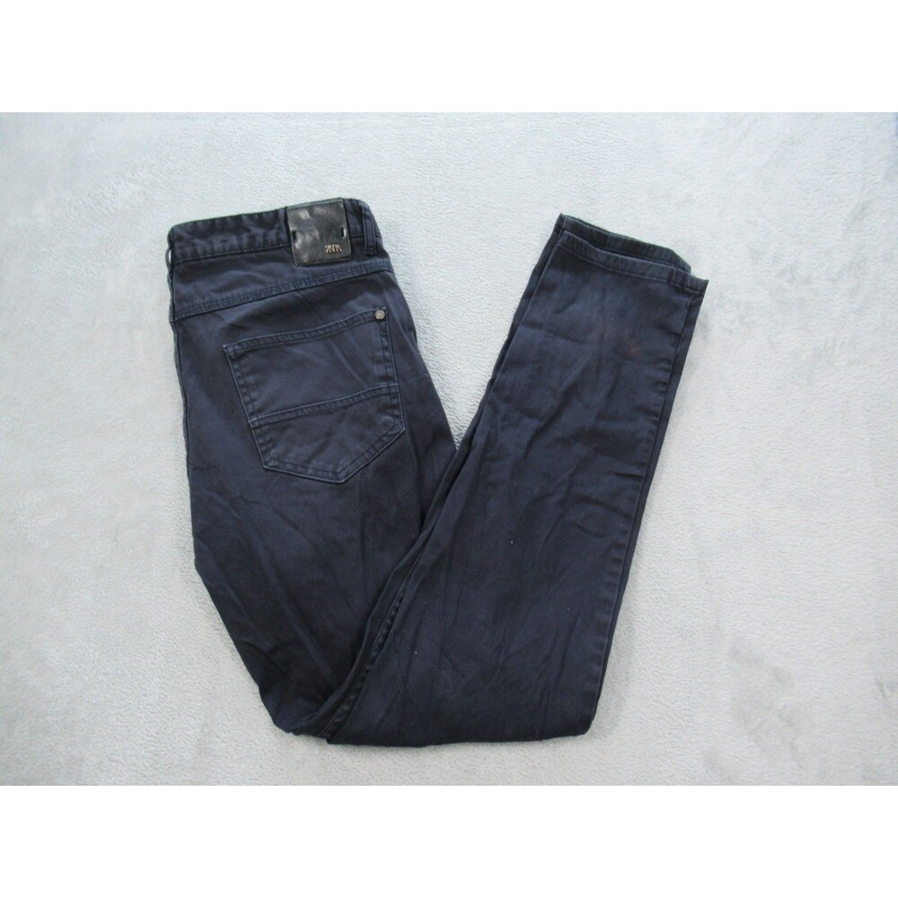 Zara Pants Mens Size 32 (Actual 31 x 29) Skinny Fit Chino Navy Blue Pockets